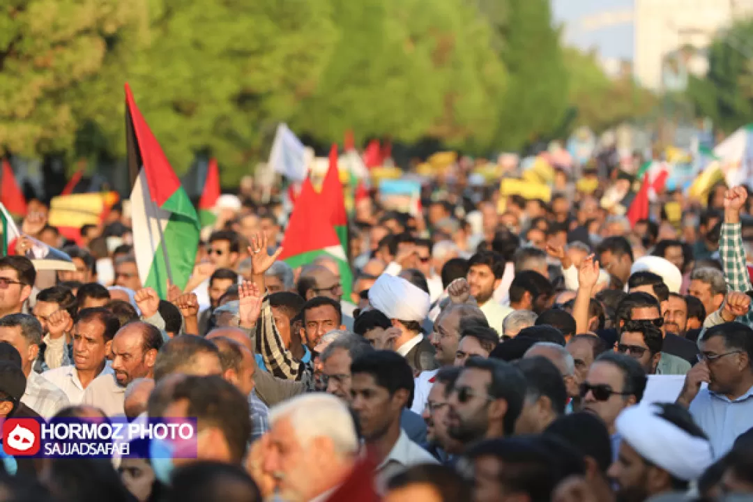 خروش دریادلان هرمزگانی در حمایت از فلسطینی‌ها