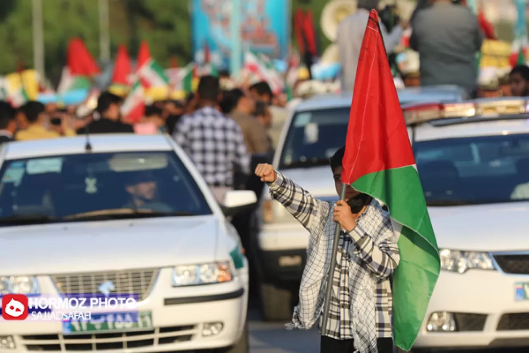 خروش مردم بندرعباس در حمایت از فلسطینی‌ها